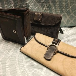 Dooney and Bourke wallets gently used sold as 3 pieces. Smoke and pet free